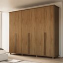 Ver imagem 1 de Guarda-Roupa Casal França 6 Portas com 3 Gavetas Interna e 8 Nichos 2 Maleiros Carvalho Tapajós