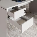 Ver imagem 5 de Mesa Escritório 160cm X 70cm Pé Painel Gaveteiro 2 Gav. F5 Cor:cinza