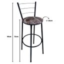 Ver imagem 2 de Kit 4 Banquetas Alta Preta com Encosto Assento Folhagem Marrom Jaddi