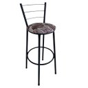 Ver imagem 3 de Kit 4 Banquetas Alta Preta com Encosto Assento Folhagem Marrom Jaddi