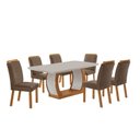 Ver imagem 2 de Conjunto de Mesa de Jantar Kate 180 Tp MDF Canto Copo 6 Cadeiras Mariana