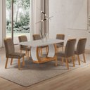 Ver imagem 1 de Conjunto de Mesa de Jantar Kate 180 Tp MDF Canto Copo 6 Cadeiras Mariana