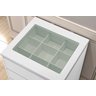 Mesa de Cabeceira Decor com vidro e Porta Joias -Branco - 5
