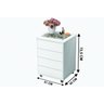 Mesa de Cabeceira Decor com vidro e Porta Joias -Branco - 4