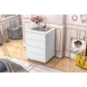 Mesa de Cabeceira Decor com vidro e Porta Joias -Branco - 3