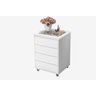 Mesa de Cabeceira Decor com vidro e Porta Joias -Branco - 1