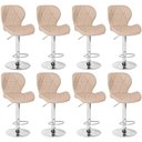 Ver imagem 1 de Kit 08 Banquetas Slim Estofada Giratória com Regulagem de Altura - Nude