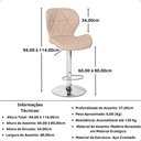 Ver imagem 5 de Kit 08 Banquetas Slim Estofada Giratória com Regulagem de Altura - Nude