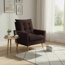 Ver imagem 1 de Poltrona Sala de Estar 92cm Estofado Elegante e Visual Aconchegante para Sua Sala Marrom Ester