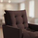 Ver imagem 5 de Poltrona Sala de Estar 92cm Estofado Elegante e Visual Aconchegante para Sua Sala Marrom Ester