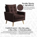Ver imagem 2 de Poltrona Sala de Estar 92cm Estofado Elegante e Visual Aconchegante para Sua Sala Marrom Ester