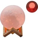Ver imagem 2 de Luminária Lua 3d com Base de Madeira Touch Usb Decorativa Lua