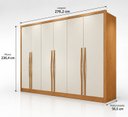 Ver imagem 4 de Guarda-Roupa Casal 6 Portas e 6 Gavetas 100% MDF Reno 276,2x236,4cm Marrom/Cinamomo com Fendi