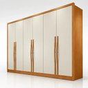 Ver imagem 3 de Guarda-Roupa Casal 6 Portas e 6 Gavetas 100% MDF Reno 276,2x236,4cm Marrom/Cinamomo com Fendi
