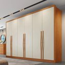 Ver imagem 1 de Guarda-Roupa Casal 6 Portas e 6 Gavetas 100% MDF Reno 276,2x236,4cm Marrom/Cinamomo com Fendi