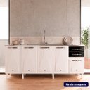Ver imagem 2 de Balcão de Cozinha Aço 200cm para Pia Star New Branco/Preto