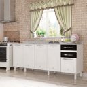 Ver imagem 1 de Balcão de Cozinha Aço 200cm para Pia Star New Branco/Preto