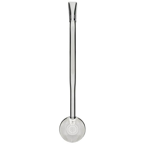 Bomba para Tomar Chimarrão Mil Furos de Mate Inox Bortonaggio 23,5cm Lisa Bojo Removível