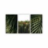 Quadros Decorativos Mosaico Quarto Folhas 3 Peças - 120X60Cm - 1