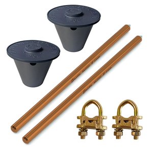 Kit 02 Haste Alta Camad Aterramen 5/8 14,3mmx2,4m+gtdu+caixa