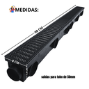 Ver imagem 5 de Ralo Preto Fosco 1 Metro X 8cm Alumínio Quintal Varanda Piscina Água da Chuva Coletor Multi Saídas 5