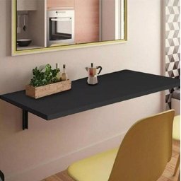 Mesa Bancada Retratil P/ Cozinha,Sala,Quarto quadrada Preto - 4