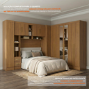 Ver mais imagens de Guarda Roupa Casal Modulado 4 Peças 12 Portas 5 Gavetas com Espelho e Cabeceira 100% MDF Smart Cinamomo Marrom