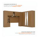 Ver imagem 7 de Guarda Roupa Casal Modulado 4 Peças 12 Portas 5 Gavetas com Espelho e Cabeceira 100% MDF Smart Cinamomo Marrom