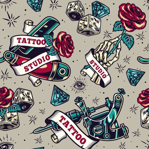 Papel de Parede Temático Tattoo Estúdio - 3,30x0,50m