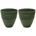 Ver imagem 1 de Kit 2 Vasos Cachepot para Plantas Verde Plástico Névoa Lyor 15x7cm Decorativo Jardim
