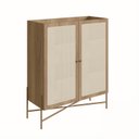 Ver imagem 2 de Cristaleira 2 Portas 93cm Palhinha Pé Metal Dourado Oslo