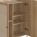 Ver imagem 4 de Cristaleira 2 Portas 93cm Palhinha Pé Metal Dourado Oslo Marrom/Hanover