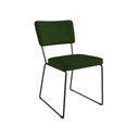 Ver imagem 1 de Cadeira para Sala de Jantar Escritório Estofada Base em Aço Roma Verde