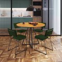 Ver imagem 3 de Cadeira para Sala de Jantar Escritório Estofada Base em Aço Roma Verde