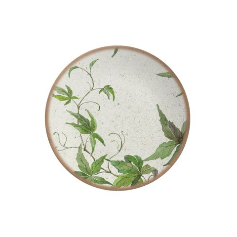 Conjunto com 6 Pratos de Sobremesa Coup Tropical Leaves Ø21cm Alleanza Cerâmica