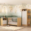 Ver imagem 1 de Jogo de Quarto Infantil Trevalla Móveis Pom Pom 3 Peças - Madeirado/Branco