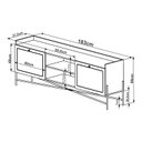 Ver imagem 3 de Rack para TV até 65 Polegadas 183cm Pés em Madeira Maciça 2 Portas Palhinha Metal Dourado Oslo Marro