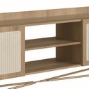 Ver imagem 5 de Rack para TV 65 Polegadas 2 Portas 183cm Palhinha Pé Metal Dourado Oslo 