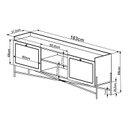 Ver imagem 3 de Rack para TV 65 Polegadas 2 Portas 183cm Palhinha Pé Metal Dourado Oslo 