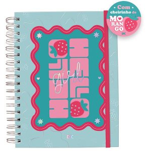 Caderno Universitario Hello Capa com Aroma de Morango C/fls Tira e Põe Dac 4484