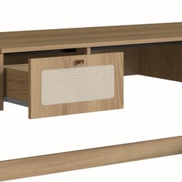 Escrivaninha 2 Gavetas 139cm Palhinha Pé Metal Oslo  - 7
