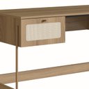 Ver imagem 5 de Escrivaninha Mesa Escritório 2 Gavetas 139cm Palhinha Pé Metal Oslo