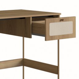 Escrivaninha 2 Gavetas 139cm Palhinha Pé Metal Oslo  - 8