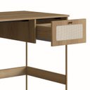 Ver mais imagens de Escrivaninha Mesa Escritório 2 Gavetas 139cm Palhinha Pé Metal Oslo