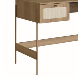 Escrivaninha 2 Gavetas 139cm Palhinha Pé Metal Oslo  - 6