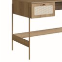 Ver imagem 6 de Escrivaninha Mesa Escritório 2 Gavetas 139cm Palhinha Pé Metal Oslo