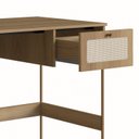 Ver mais imagens de Escrivaninha Mesa Escritório Palhinha Pé Metal Oslo 2 Gavetas 139cm Hanover Marrom