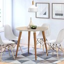 Ver imagem 1 de Mesa Sala de Jantar Veneza Redonda Tampo com Vidro 90x90cm