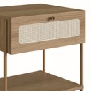 Ver imagem 5 de Mesa de Cabeceira 1 Gaveta Palhinha Pé Metal Dourado Oslo Marrom