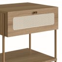 Ver imagem 5 de Mesa de Cabeceira 1 Gaveta Palhinha Pé Metal Dourado Oslo